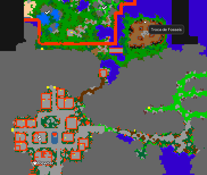 Imagem com a localização da troca de fósseis